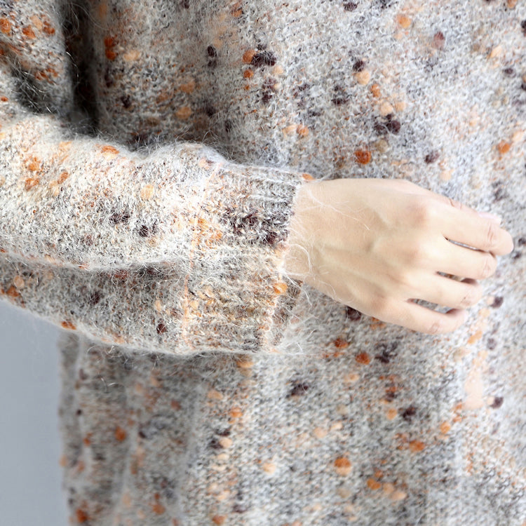 Fuzzy Rabbit Fur Knit Sweaters Warm Winter Dresses Pullover