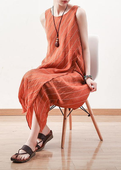 Goddess Temperament Dress Was Thin and Irregular in Orange Long Skirt