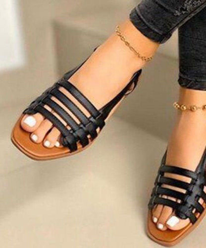 Gold Splicing Peep Toe Hollow Out Best Beach Sandals for Walking