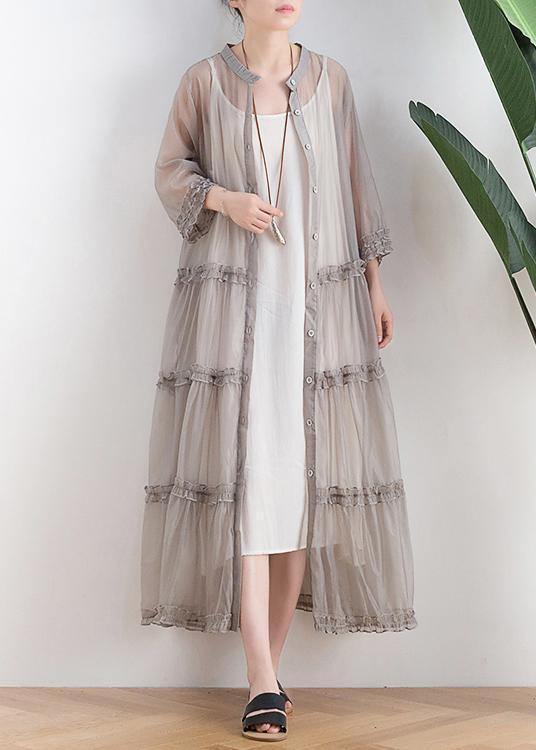 Gray Mid-length Sunscreen Mid-sleeved Jacket Wild