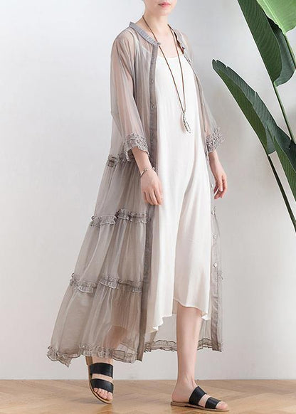 Gray Mid-length Sunscreen Mid-sleeved Jacket Wild