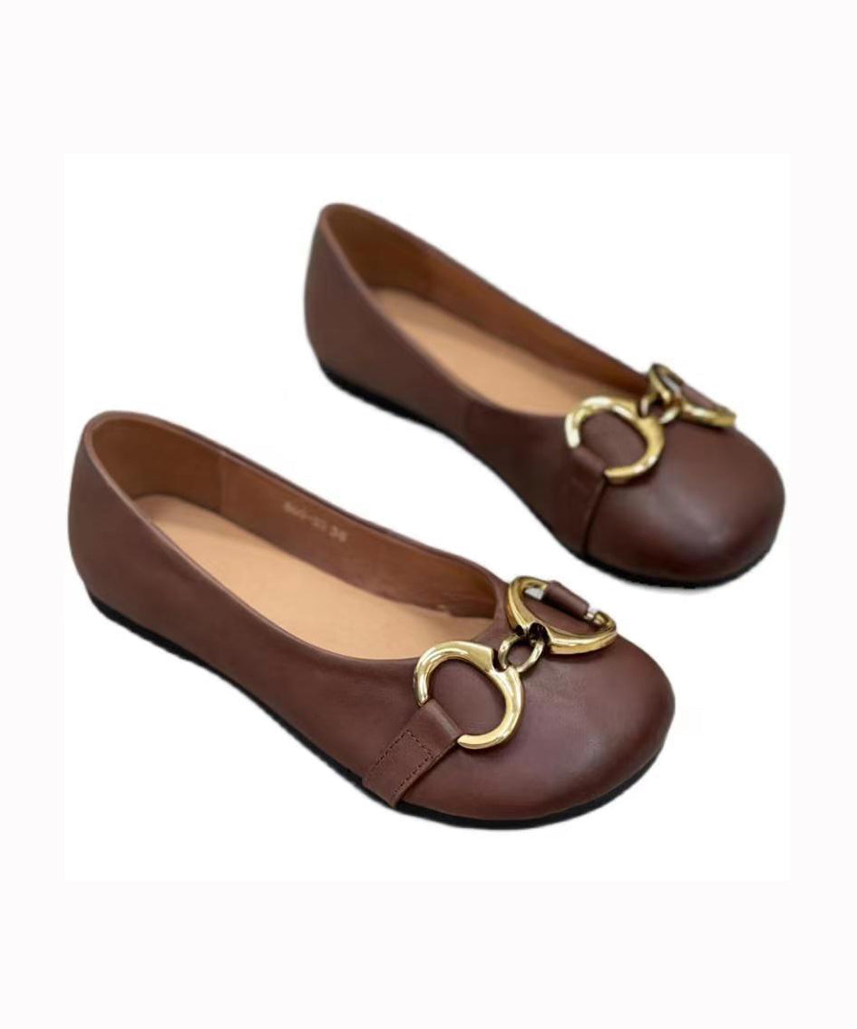 Green Cowhide Leather Splicing Sequined Flat Feet Shoes
