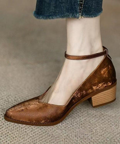 Green Faux Leather Loafers for Splicing Buckle Strap