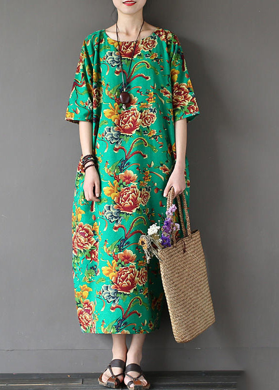 Green Maxi Dress Short Sleeve