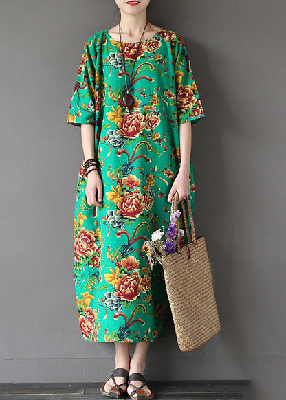 Green Maxi Dress Short Sleeve
