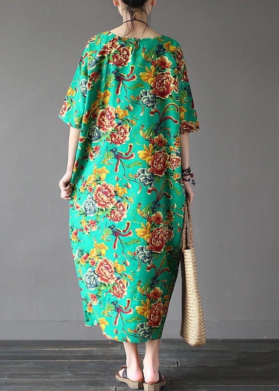Green Maxi Dress Short Sleeve