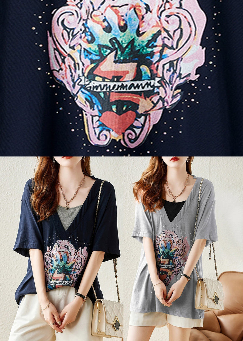 Grey Cozy Cotton T Shirt Short Sleeve