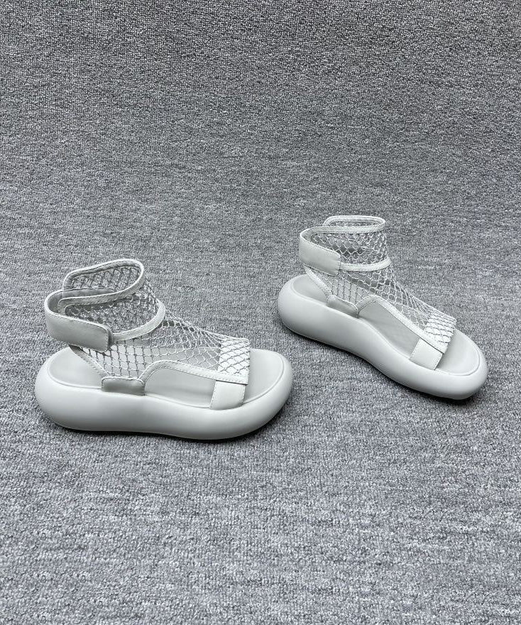 Grey Platform Breathable Mesh Splicing Sandals