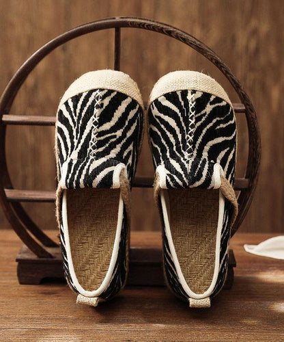 Grey Zebra Pattern Cotton Fabric for Splicing Flat Shoes