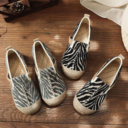 Grey Zebra Pattern Cotton Fabric for Splicing Flat Shoes