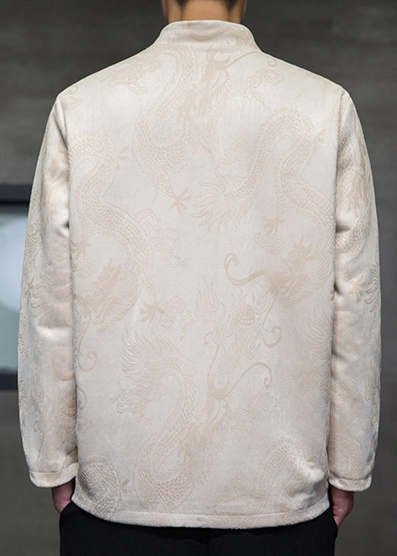 Handmade Apricot Embroideried Pockets Jackets Spring