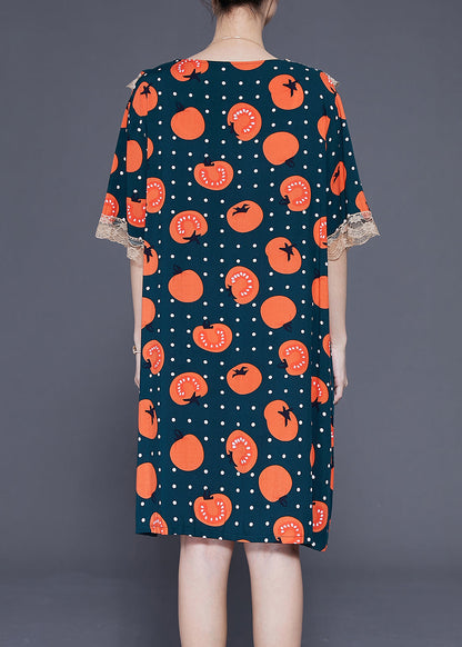 Handmade Blackish Green Print Patchwork Cotton Robe Dresses Summer