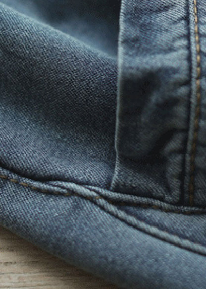 Handmade Blue Patchwork Denim Pants Spring