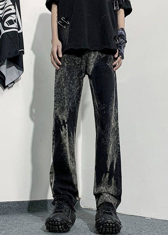 Handmade Denim Blue Tie Dye High Waist Pants