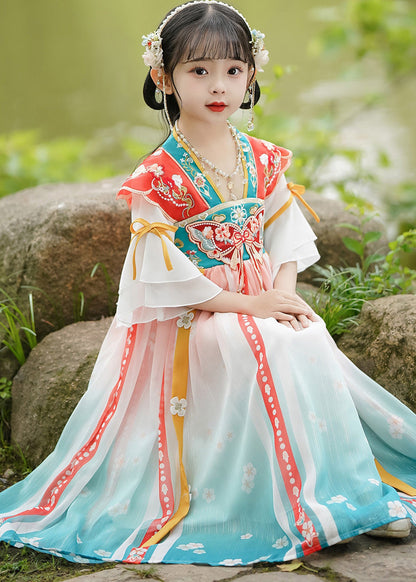 Handmade Embroideried Wrinkled Bow Maxi Dresses Half Sleeve