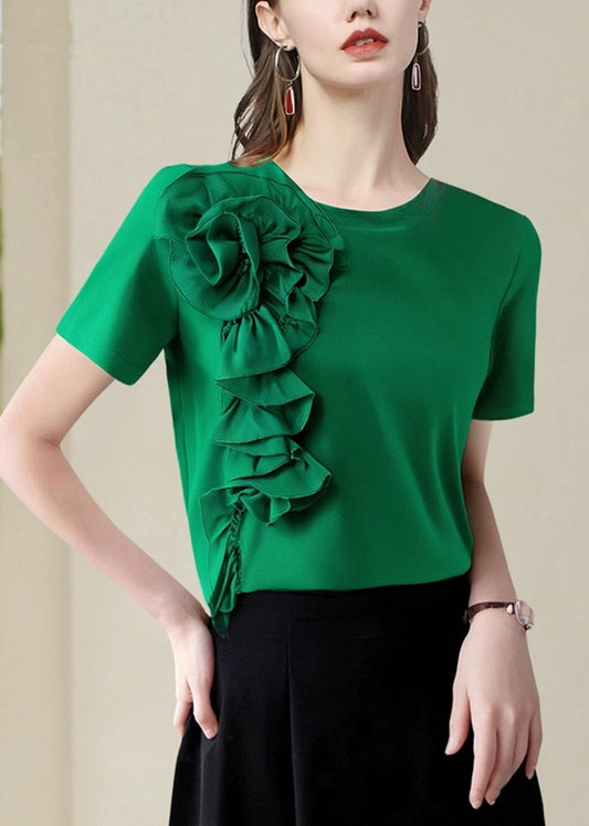Handmade Green Shirts Short Sleeve