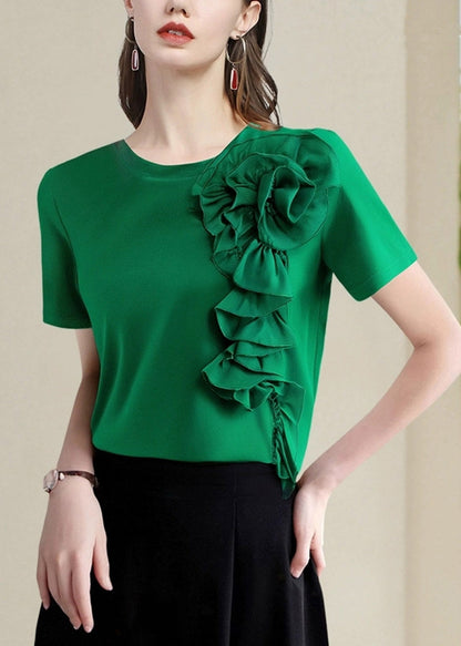 Handmade Green Shirts Short Sleeve
