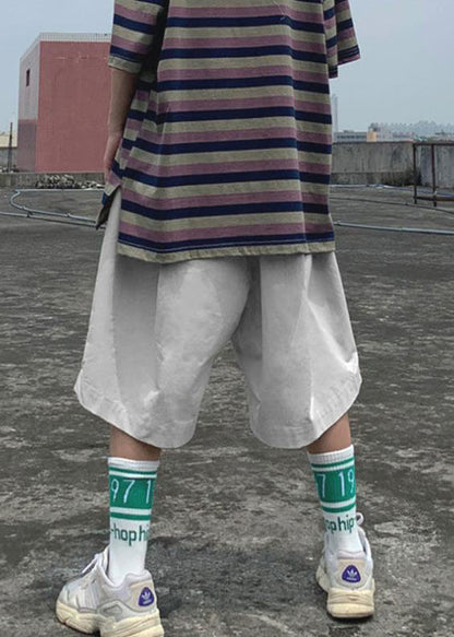 Handmade Grey Chain Linked Elastic Waist Wide Leg Pants