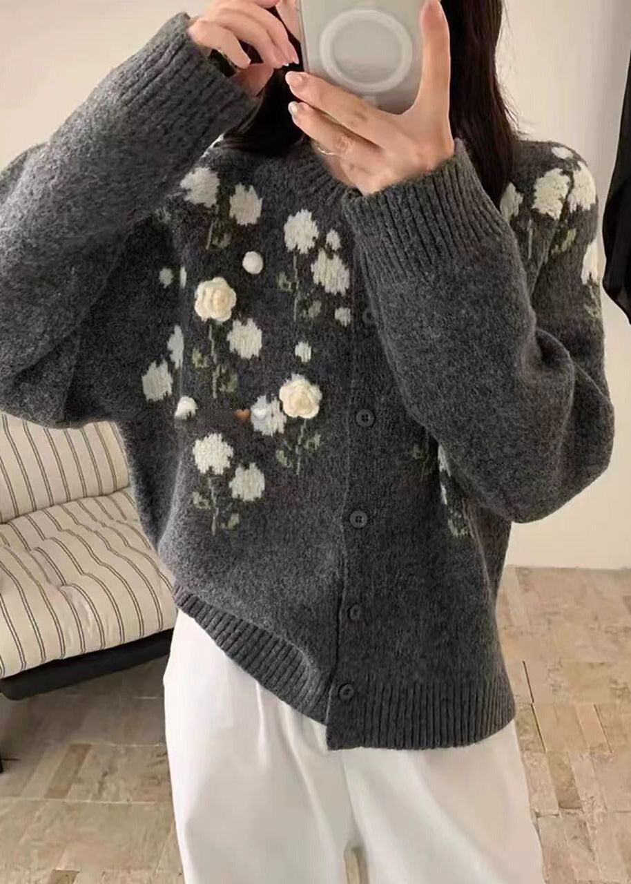 Handmade Grey Oversized Knit Coats Winter