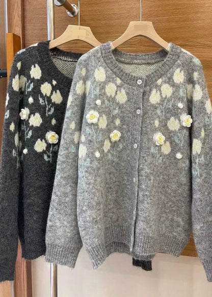 Handmade Grey Oversized Knit Coats Winter