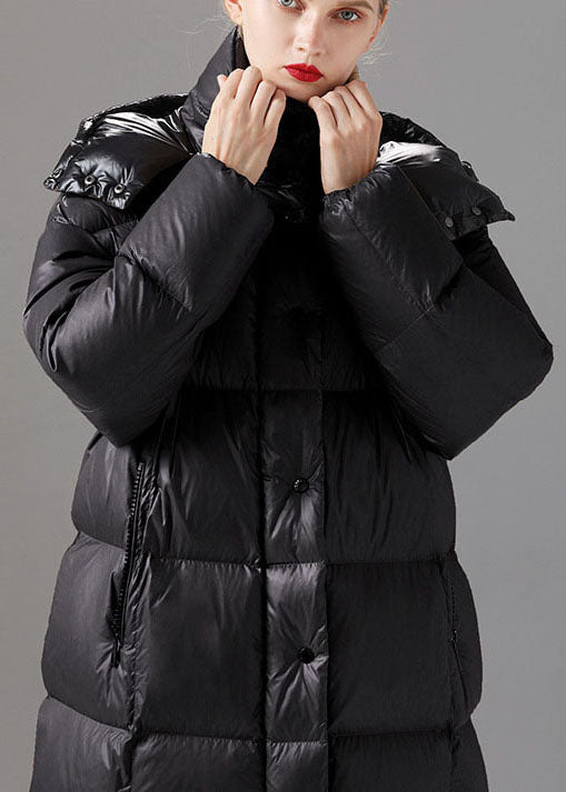 Handmade Khaki Button Pockets Winter Duck Down Coat