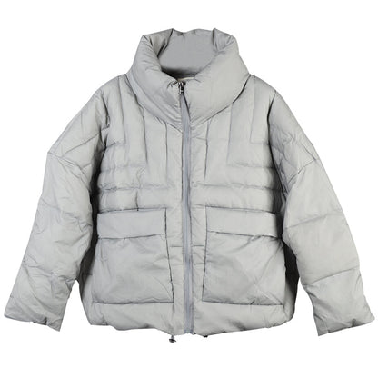 Handmade Mulberry Zippered Pockets Winter Jackets Long Sleeve
