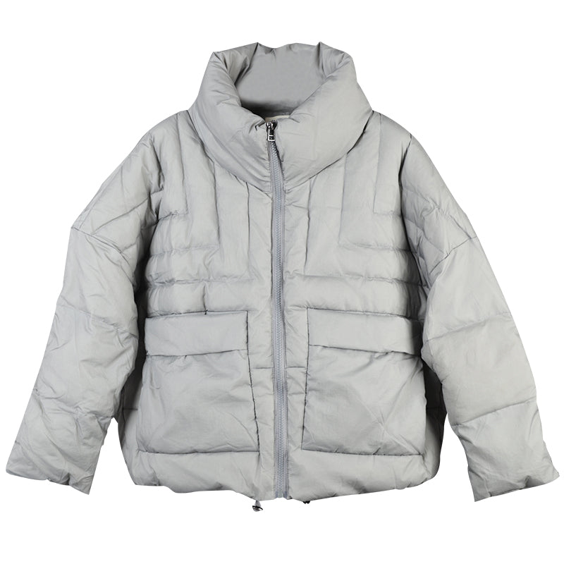 Handmade Mulberry Zippered Pockets Winter Jackets Long Sleeve