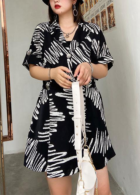 Handmade Notched Summer Dresses Tutorials Black Print Dress