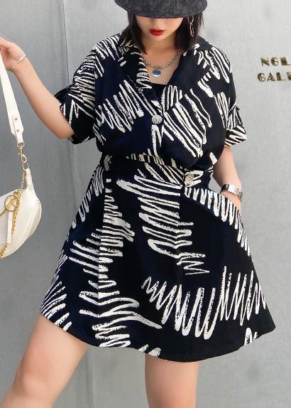 Handmade Notched Summer Dresses Tutorials Black Print Dress