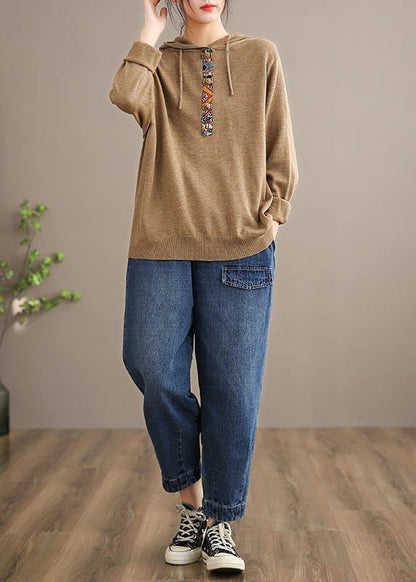 Handmade Spring Pants Oversize Denim Blue-pocket Photography Elastic Waist Trousers