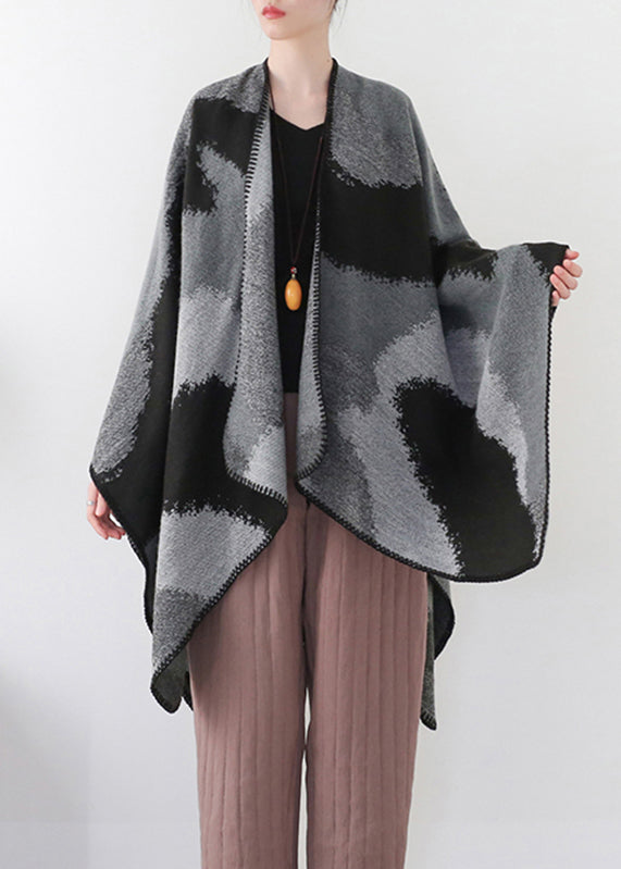 Handmade Tie Dye Gradient Color Cashmere Cardigan Long Sleeve