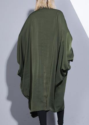 Handmade Arm Green Cotton Clothes Batwing Sleeve a Line Summer Dress