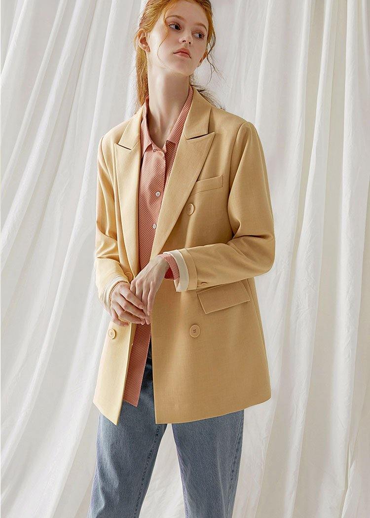 Handmade Back Open Cotton Clothes for Pattern Light Yellow Coat Fall