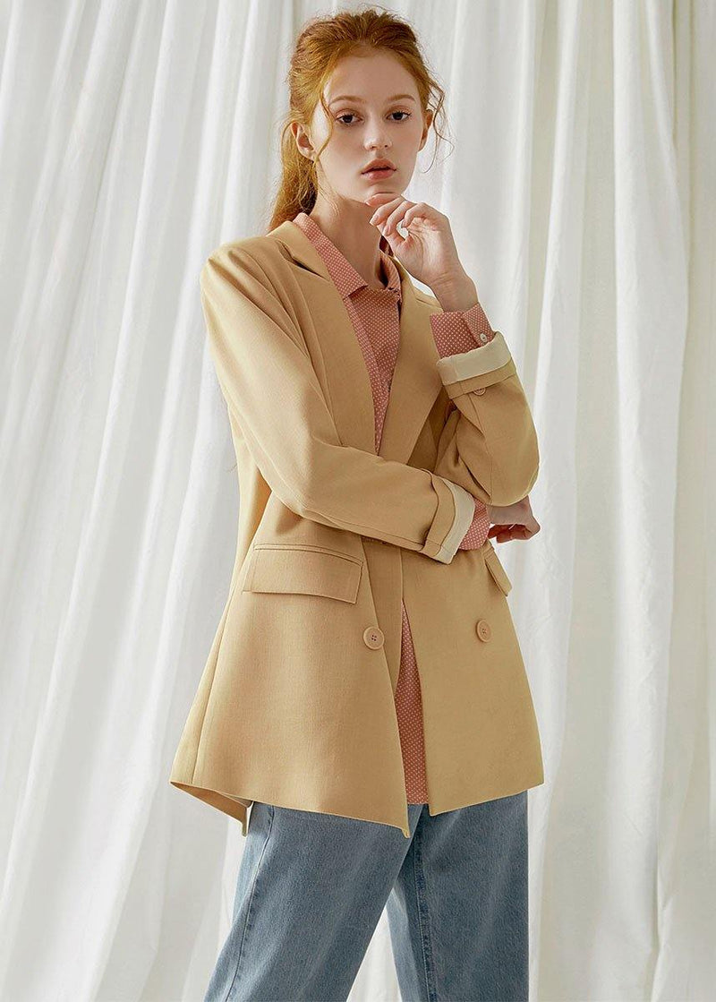 Handmade Back Open Cotton Clothes for Pattern Light Yellow Coat Fall