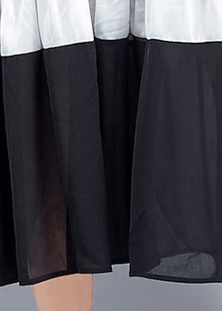 Handmade Black Cotton Wardrobes Photography Patchwork Cinched Shift Summer Dresses