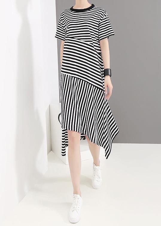 Handmade Cotton Tunics Organic Personality Irregular Stitching Design Cotton Dress