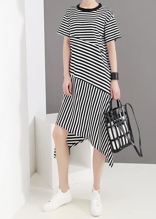Handmade Cotton Tunics Organic Personality Irregular Stitching Design Cotton Dress