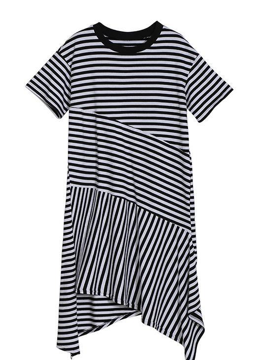 Handmade Cotton Tunics Organic Personality Irregular Stitching Design Cotton Dress