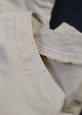Handmade Cotton Clothes Fine Single Big Pocket Lacing Color T-shirt