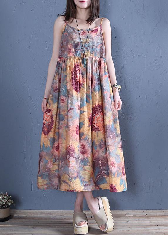 Handmade Cotton Tunics Spaghetti Strap Cinched Traveling Summer Dress