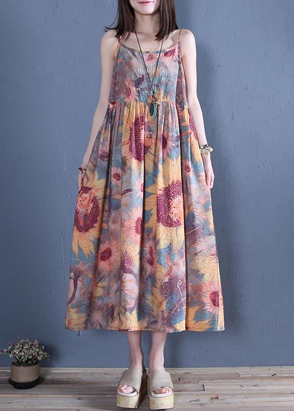 Handmade Cotton Tunics Spaghetti Strap Cinched Traveling Summer Dress