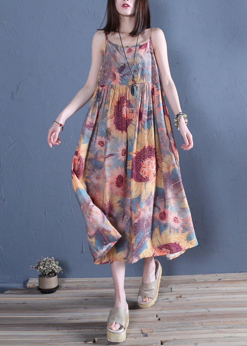 Handmade Cotton Tunics Spaghetti Strap Cinched Traveling Summer Dress
