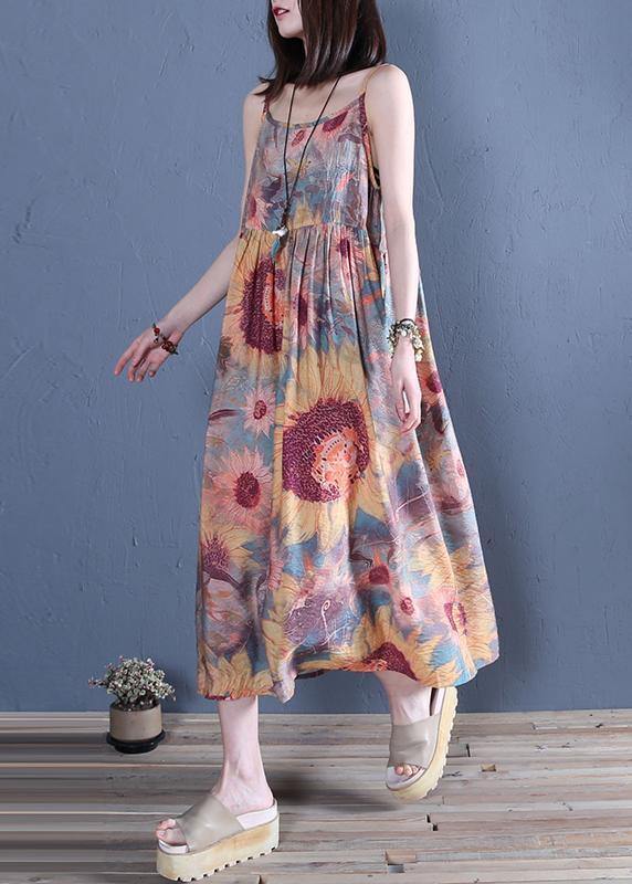Handmade Cotton Tunics Spaghetti Strap Cinched Traveling Summer Dress