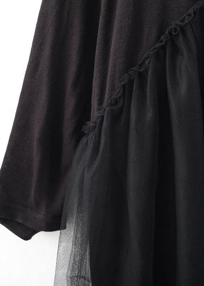 Handmade Gray Patchwork Tulle Clothes for O Neck Dresses