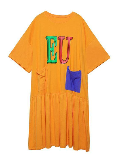 Handmade Green Print Cotton Wardrobes O Neck Pockets Long Summer Dress