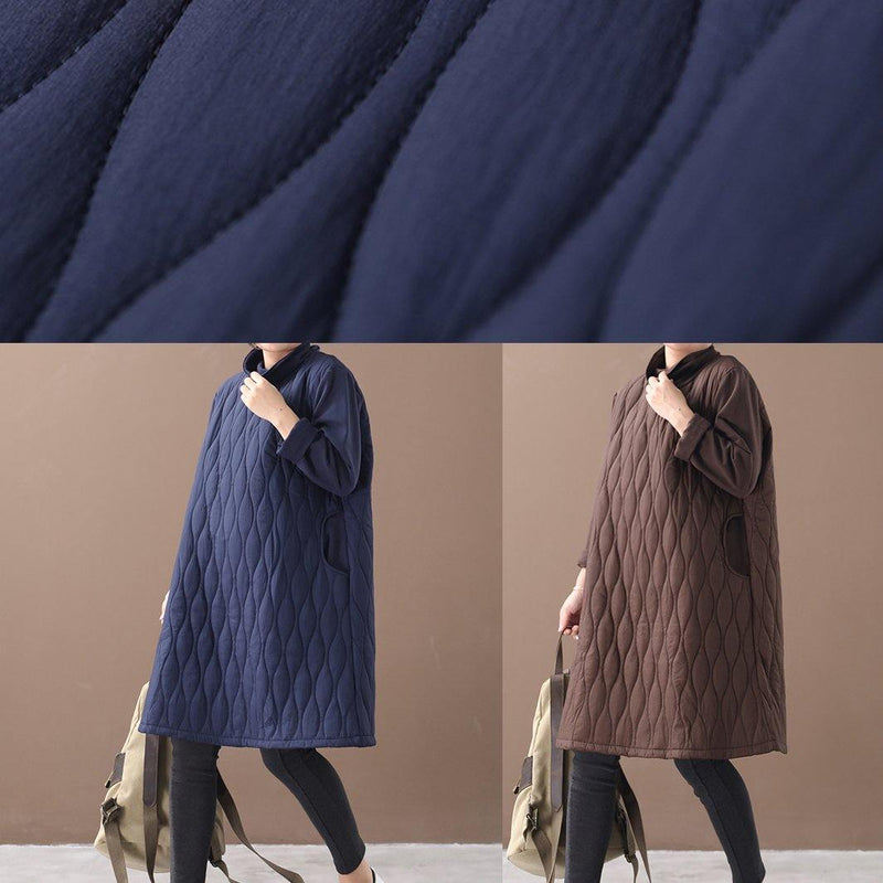 Handmade High Neck Pockets Spring Clothes Inspiration Chocolate Dresses