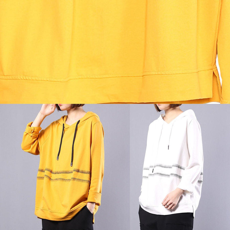 Handmade Hooded Cotton Clothes for Photography Yellow Tops Autumn