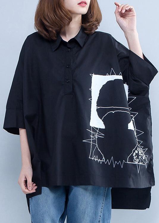 Handmade Lapel Cotton Tunic Ideas Black Box Blouses Summer