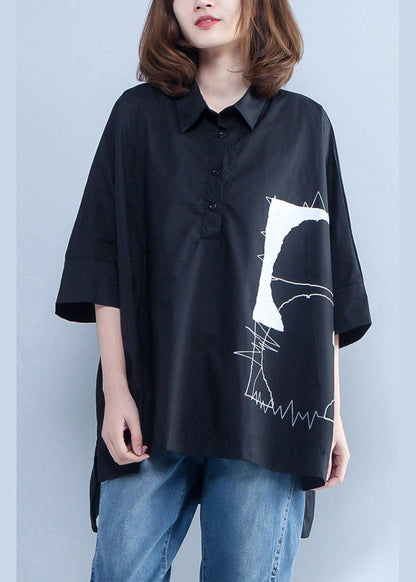 Handmade Lapel Cotton Tunic Ideas Black Box Blouses Summer