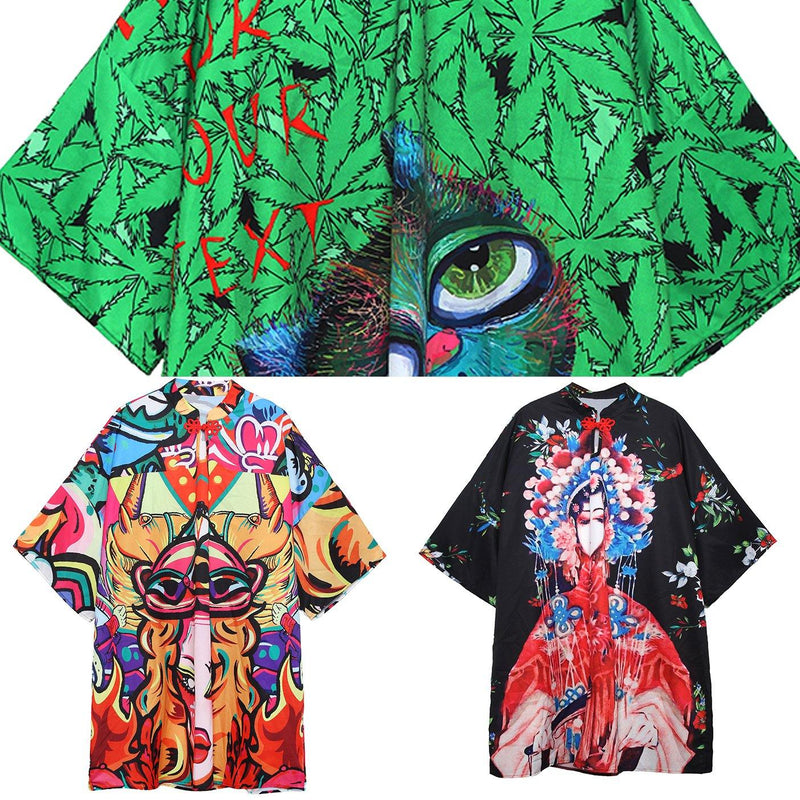 Handmade Lapel Half Sleeve Cotton Clothes for Design Black Print Dresses Summer